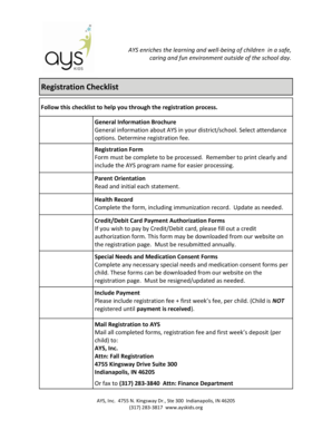 AYS Child Registration Form