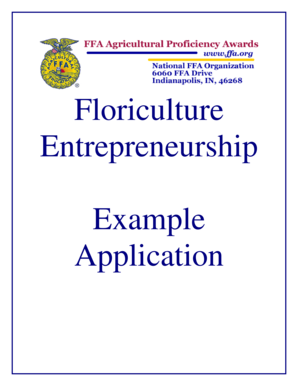 Floriculture Proficiency Award Application