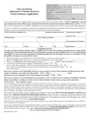 Alabama Food Assistance Application