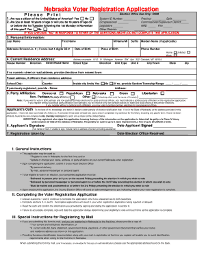 Nebraska Voter Registration Application