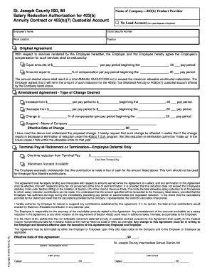 403(b) Salary Reduction Authorization