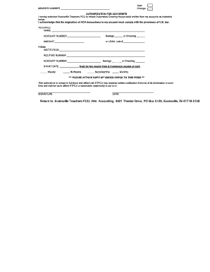 ACH Debit Authorization Form