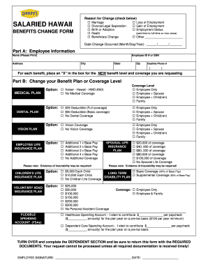 Benefits Change Form