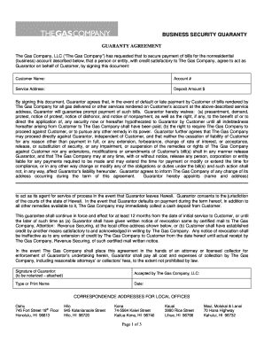 Business Security Guaranty Agreement