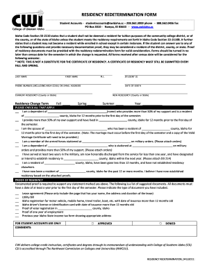 Residency Redetermination Form