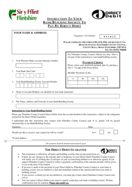 UK Business Rates Direct Debit Instruction Form