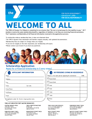 YMCA Financial Scholarship Application