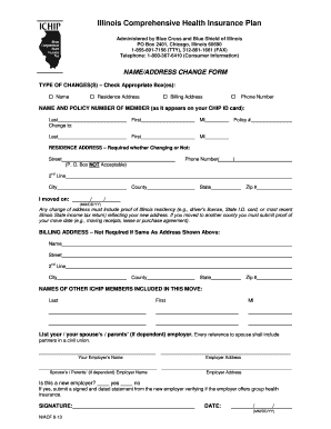 Illinois CHIP Name/Address Change Form