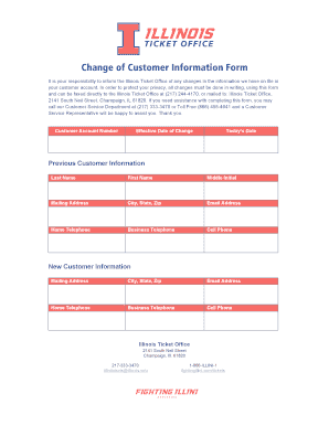 Change of Customer Information Form