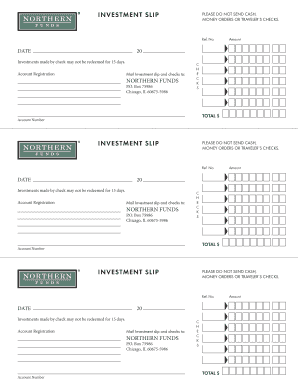 Investment Slip and Change of Address Form
