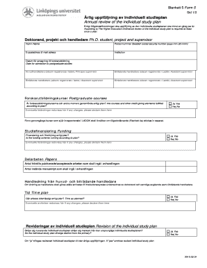Annual Review of Individual Study Plan