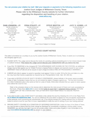 Texas Traffic Citation Plea Form