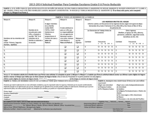 Solicitud Familiar Para Comidas Escolares Gratis O A Precio Reducido