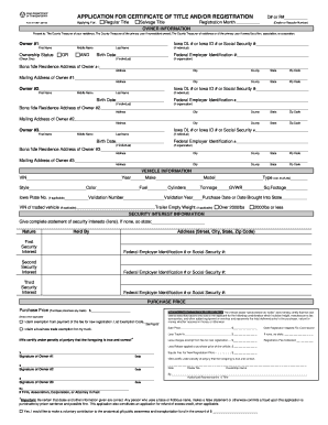 Iowa Certificate of Title Application