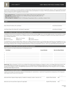 Cost-Basis Method Change Form