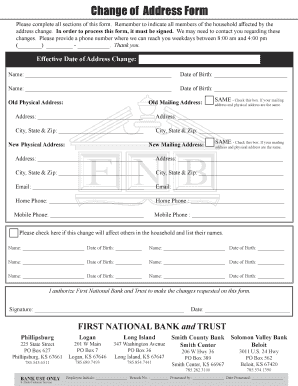 Change of Address Form