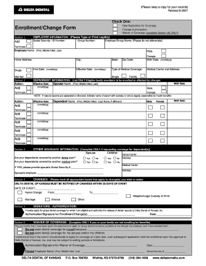 Delta Dental of Kansas Enrollment Form