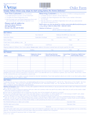 Aetna Rx Home Delivery Order Form