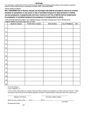 Wichita Cannabis Decriminalization Petition