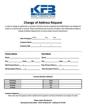 Change of Address Request