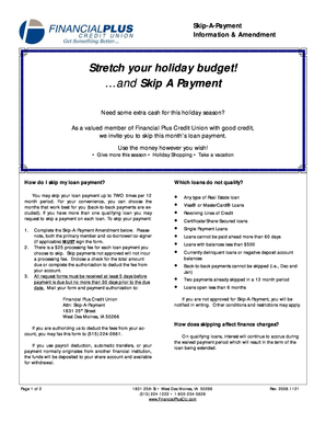 Skip-A-Payment Amendment Form