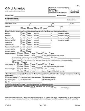 Nippon Life Insurance Enrollment Waiver Form