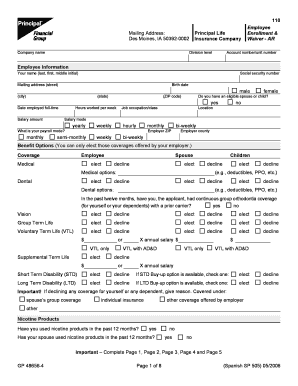 Principal Life Insurance Enrollment Form