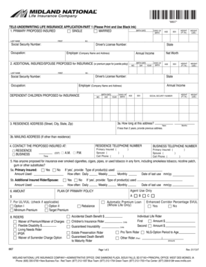 Tele-Underwriting Life Insurance Application