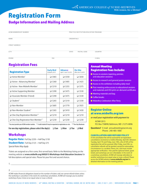 ACNM 2015 Annual Meeting Registration Form