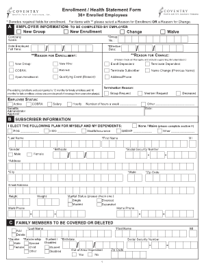 Employee Health Enrollment Form
