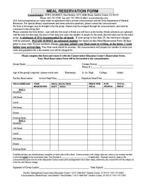 Meal Reservation Form