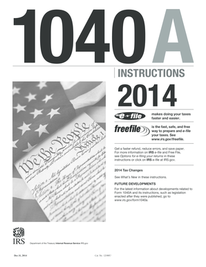 IRS Form 1040A 2014