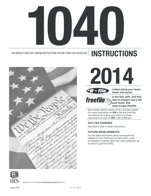 IRS Form 1040 Instructions 2014