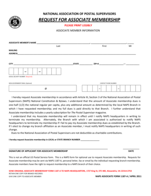 NAPS Associate Membership Request Form