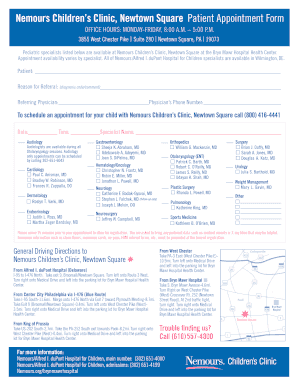 Patient Appointment Form