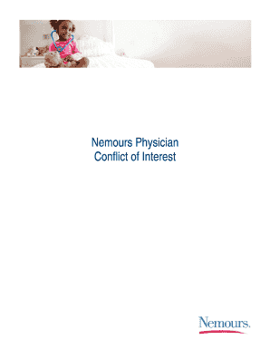 Nemours Conflict of Interest Disclosure Form