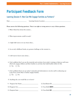 Participant Feedback Form