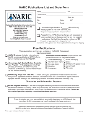 NARIC Publications Order Form