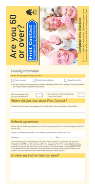 First Contact Senior Services Checklist
