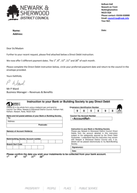 Council Tax Direct Debit Instruction