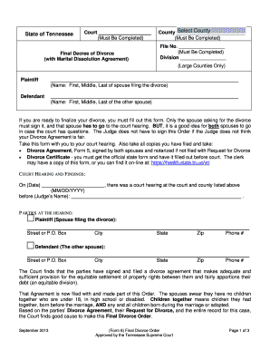 Final Decree of Divorce