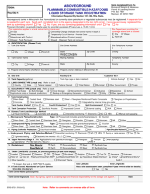 Wisconsin Aboveground Storage Tank Registration Form