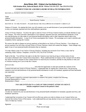 Health Information Consent Form