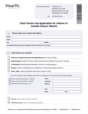 Chad Tourist Visa Application