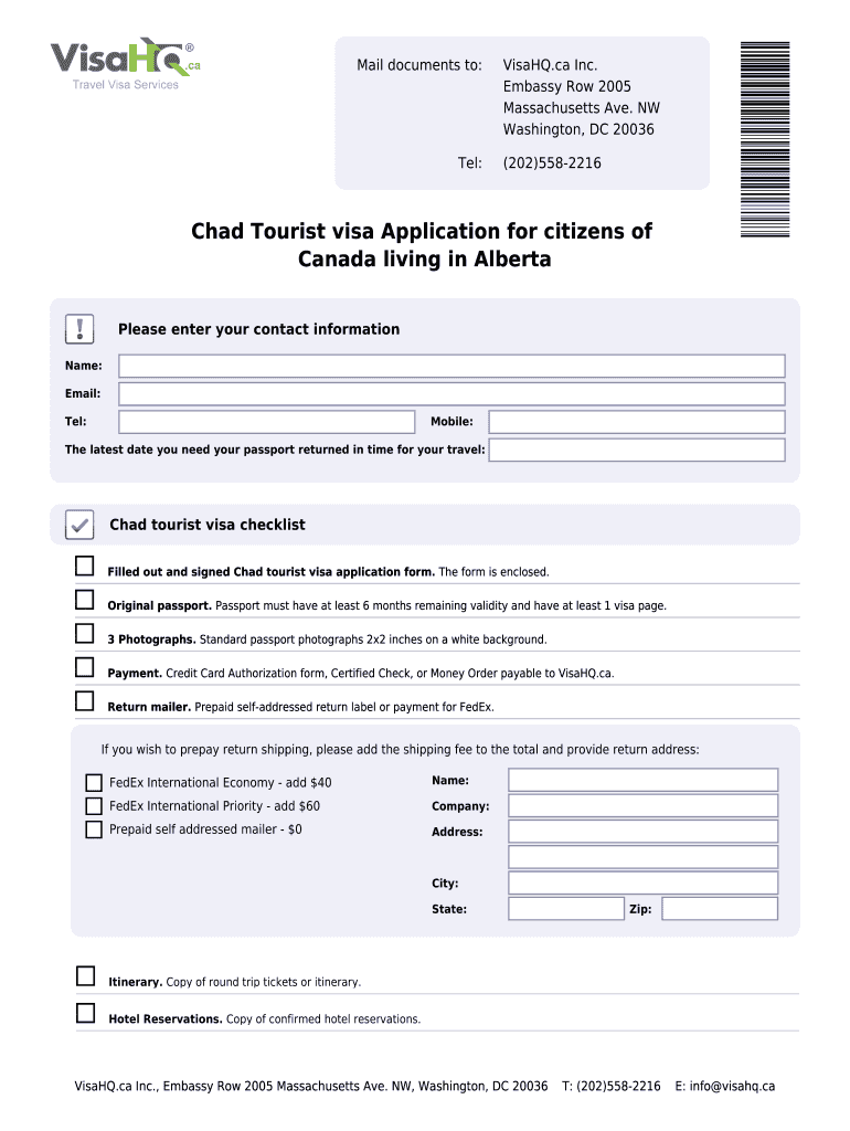 Fillable Online Chad Visahq Chad Visa Application For Citizens Of Canada Chad Visa Application Fillable Online Chad Visahq Chad Visa Application For Citizens Of Canada Chad Visa Application