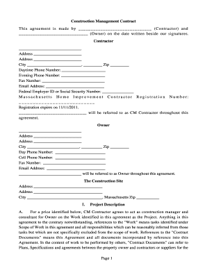 Construction Management Contract