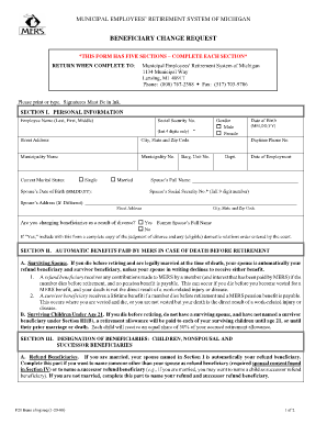 Michigan Beneficiary Change Request