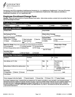 HealthAmerica Employee Enrollment Change Form