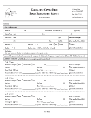 Health Reimbursement Account Enrollment Form