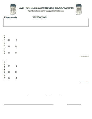 Salary and Leave Beneficiary Designation Form